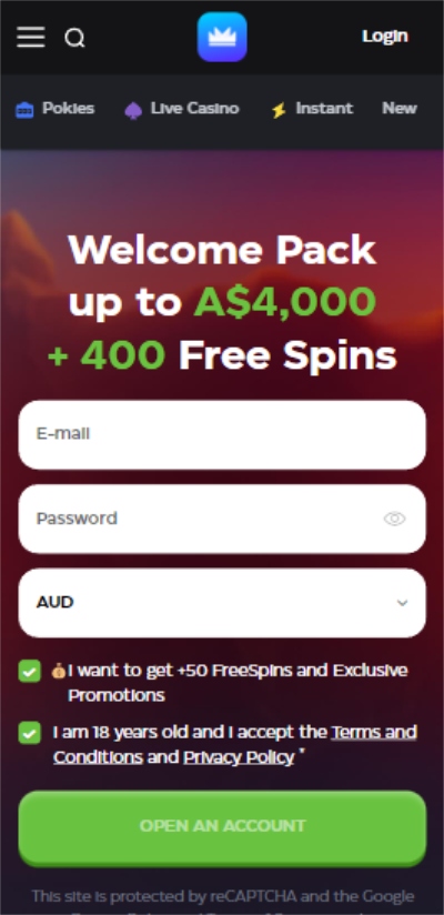 Skycrown Registration Mobile