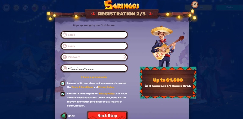 5 Gringos Registration