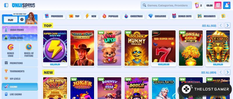 OnlySpins Neosurf casino AU games