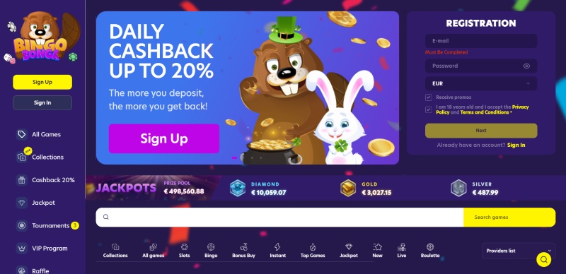 Bingo Bonga Homepage