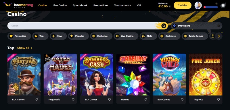 Boomerang Casino Games