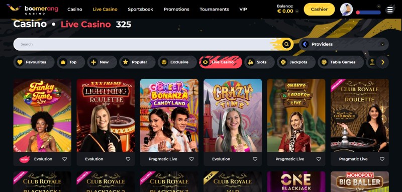 Boomerang Live Casino
