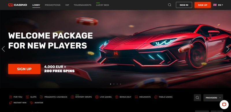 N1Casino Homepage