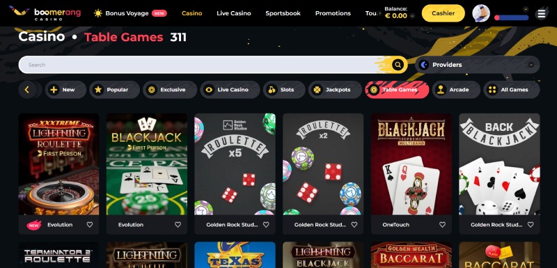 Boomerang Table Games