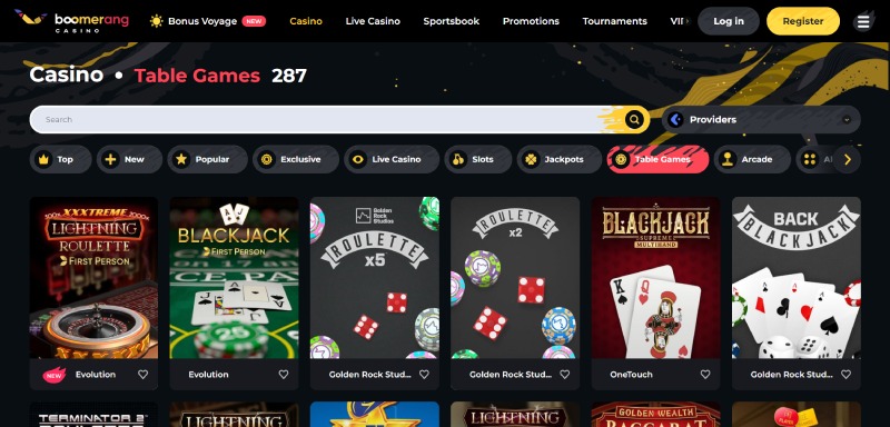 Boomerang Table Games