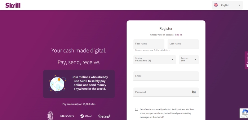 Skrill Account Registration