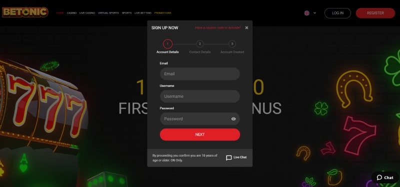 Betonic Registration 2