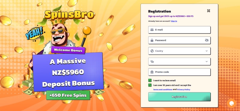 SpinsBro Registration 2