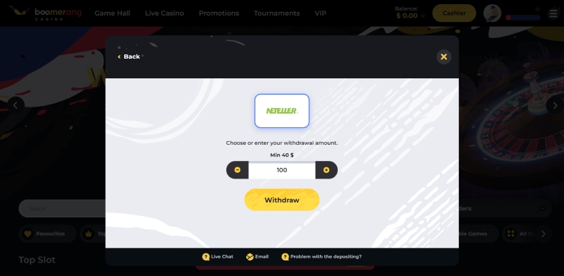 Boomerang Neteller Withdrawal