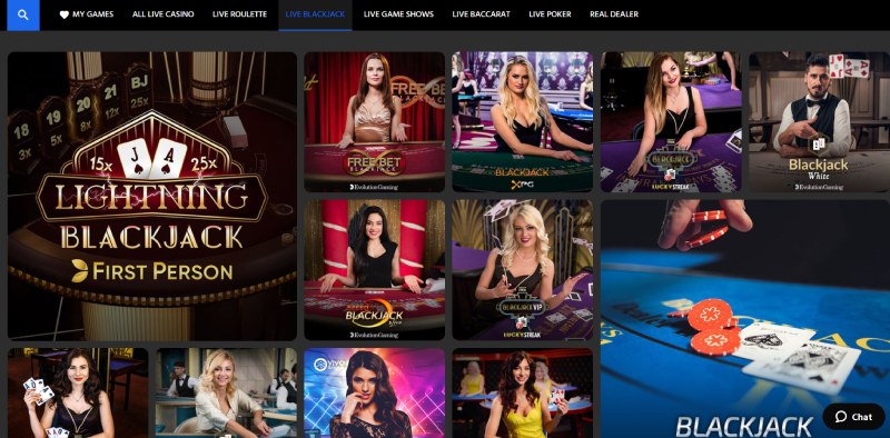 Slotimo Blackjack Lobby