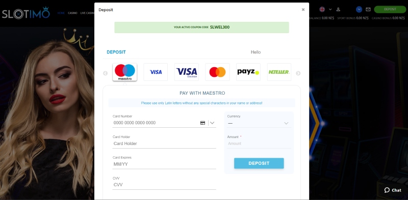 Slotimo Maestro Deposit