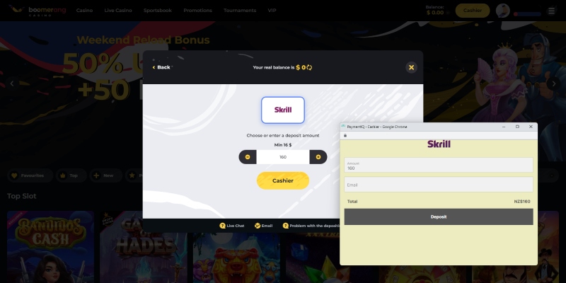 Boomerang Skrill Deposit