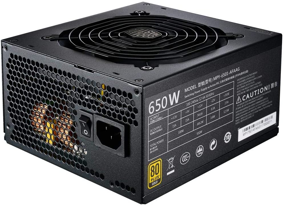 Cooler Master MPY-6501-AFAAG-US MWE 650 Gold 80+ Gold Certified 650W Power Supply