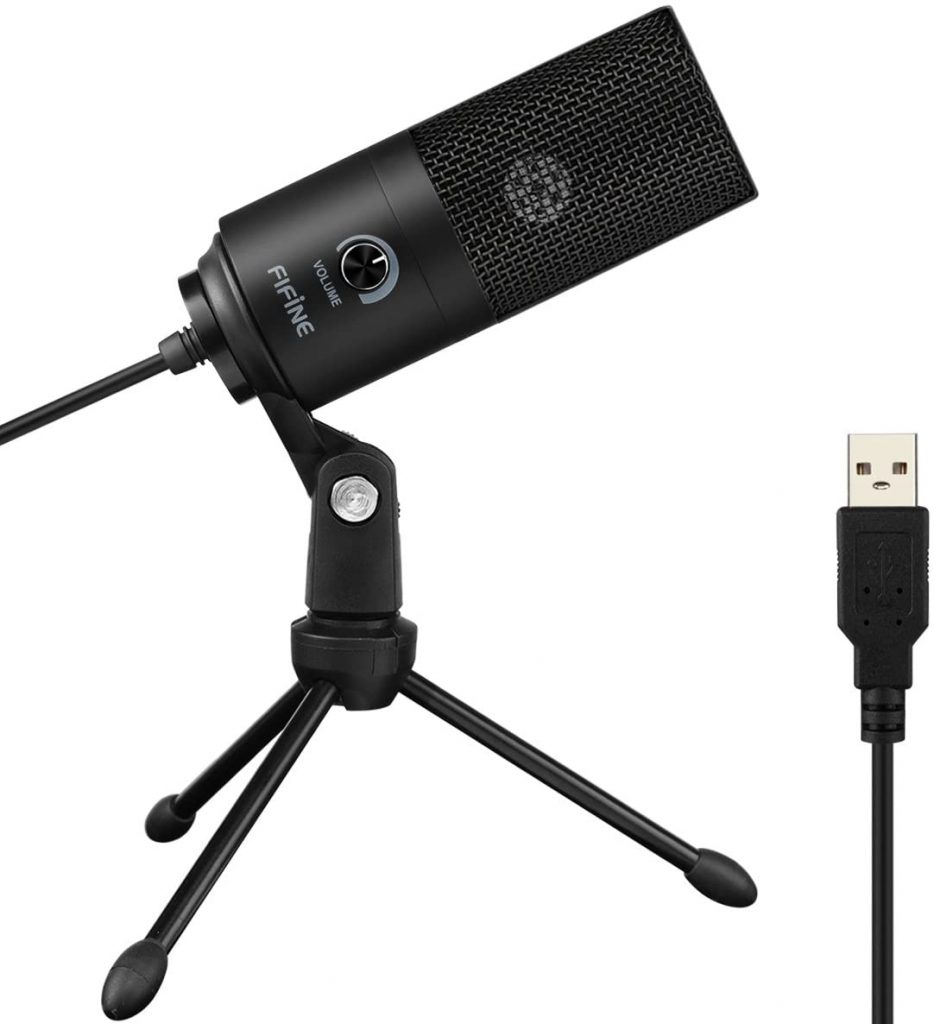 Fifine USB Condenser Mic with Volume Dial