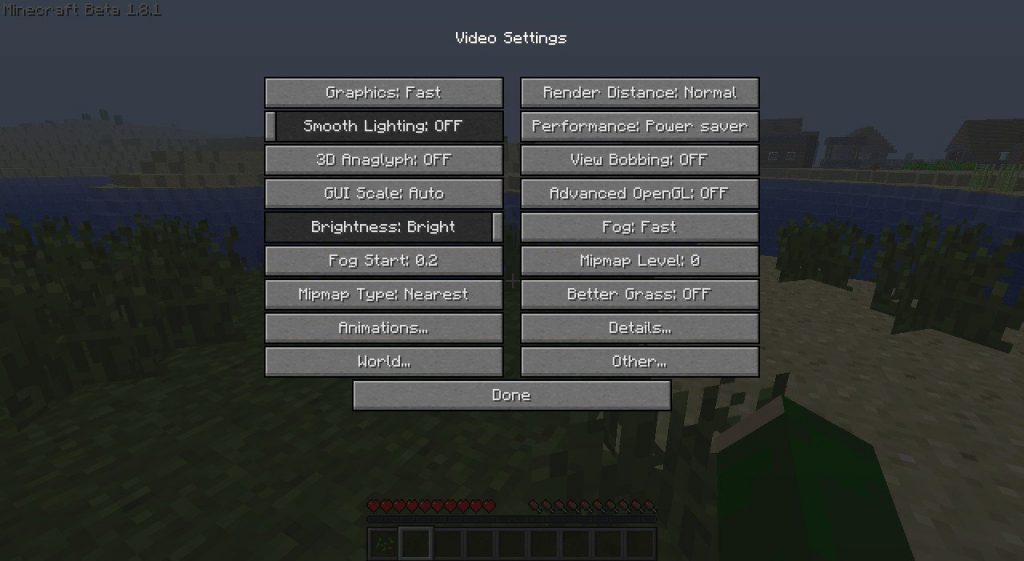 optifine video setting