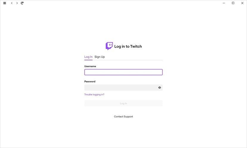 Twitch account to log-in