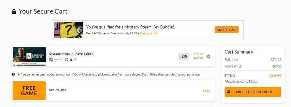 Fanatical Purchasing Process checkout