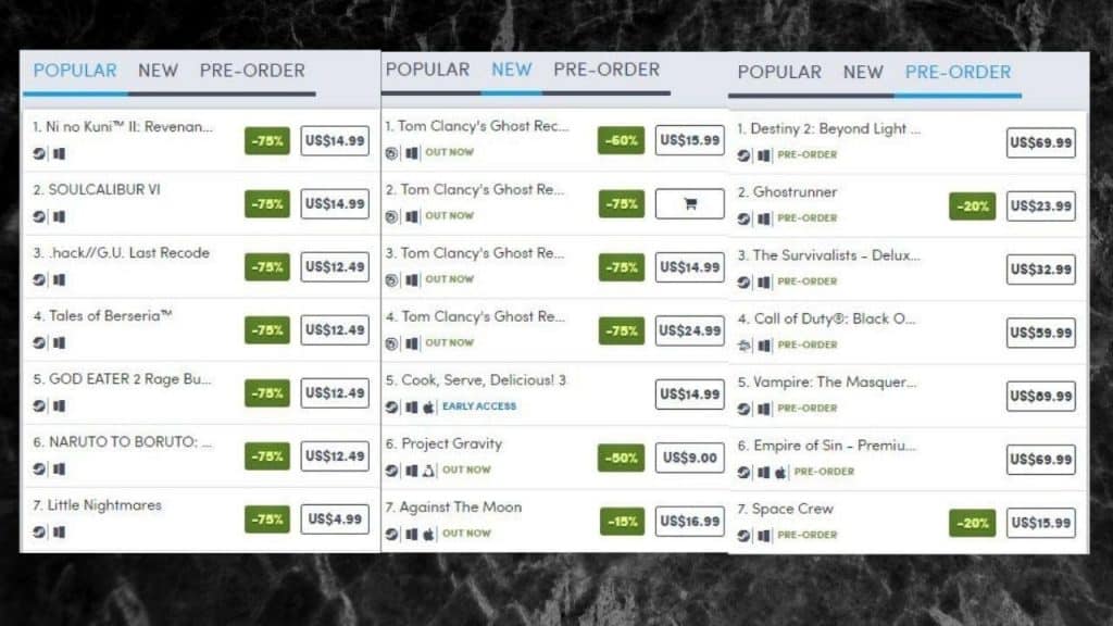sorting mechanism humble bundle