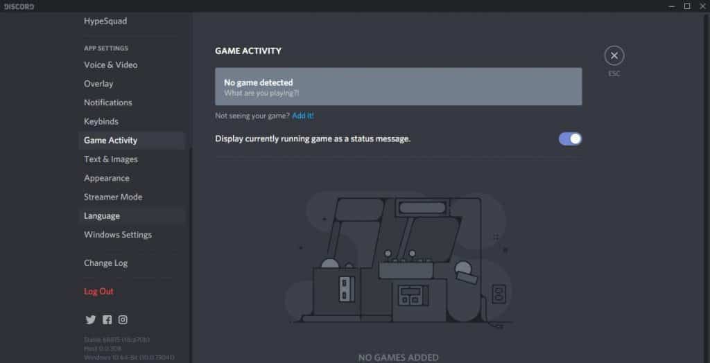 add games not visible on Discord