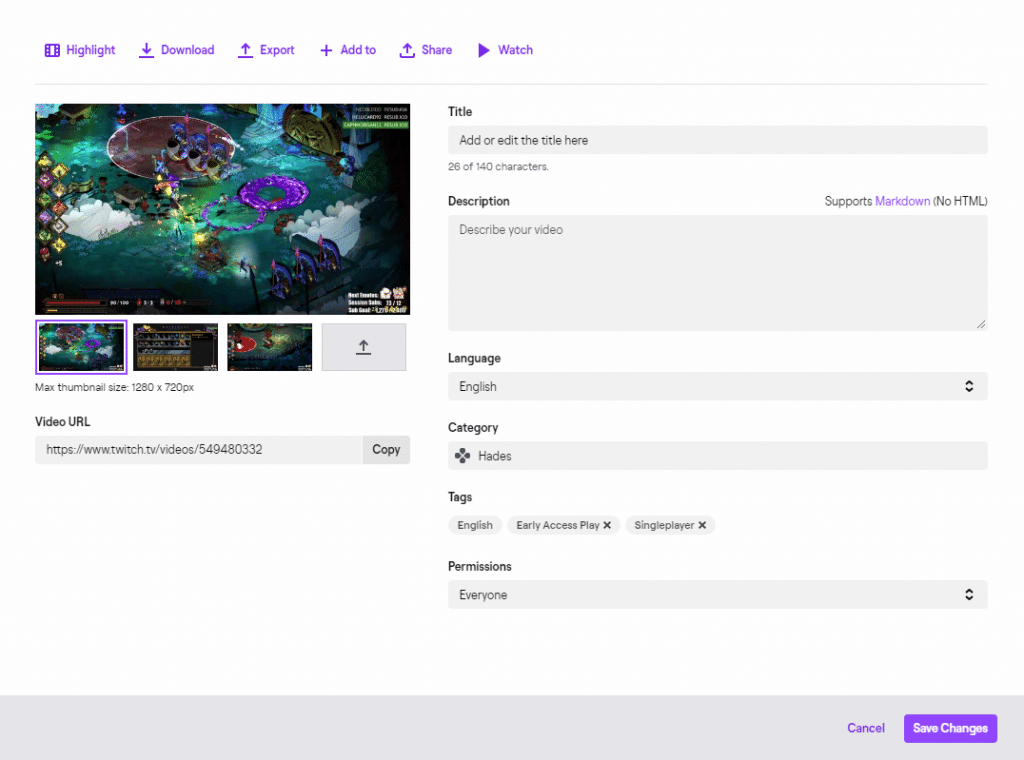 twitch chat log by viewing your VOD