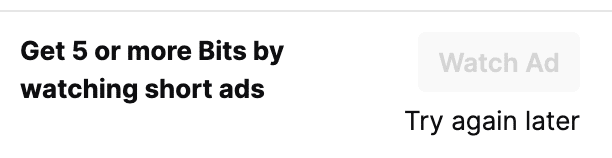 twitch bits ads greyed out