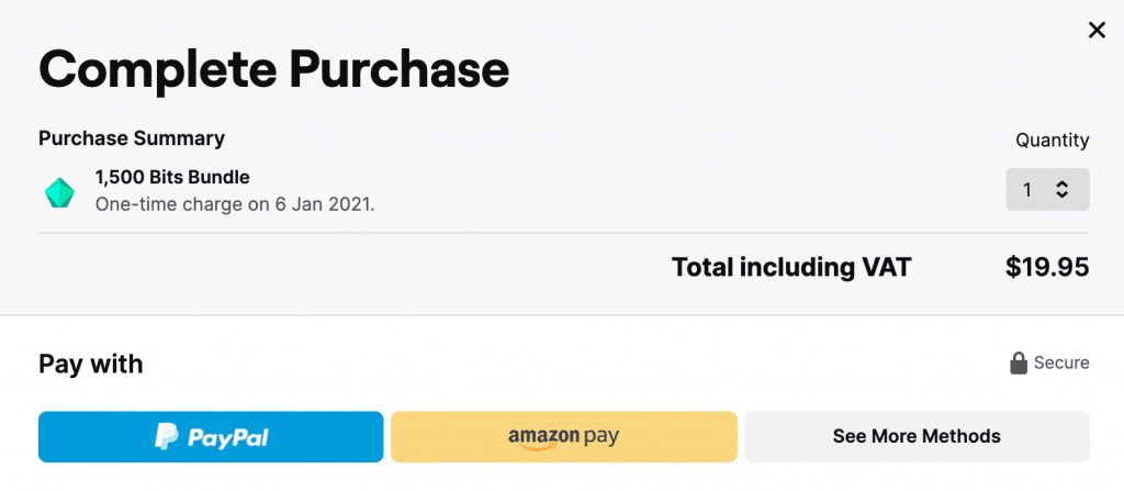 purchase twitch bits