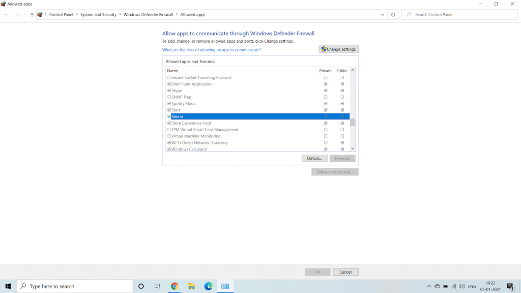 Allow Communication through WD firewall