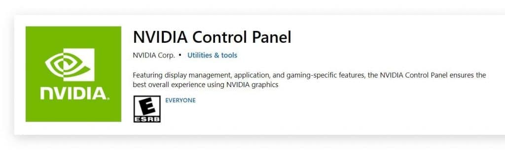 Download NVIDIA control panel from Microsoft store