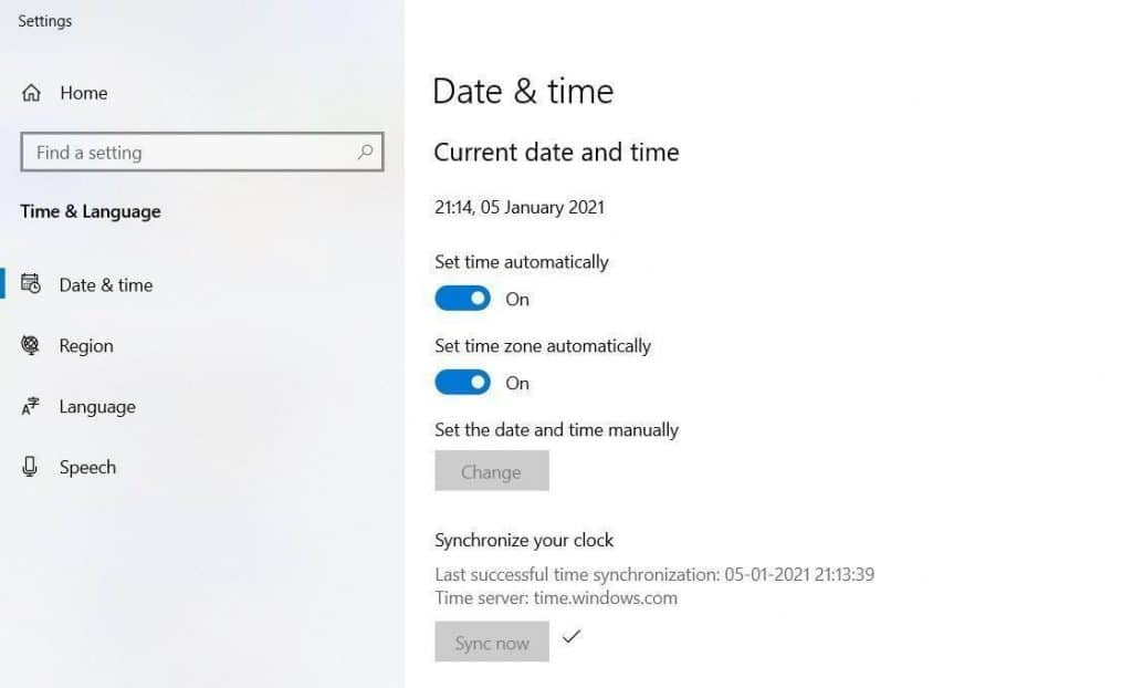 Sync PC Time with Server Time