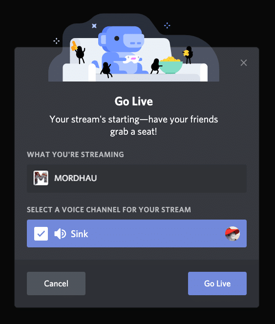 Troubleshoot Discord Go Live not appearing
