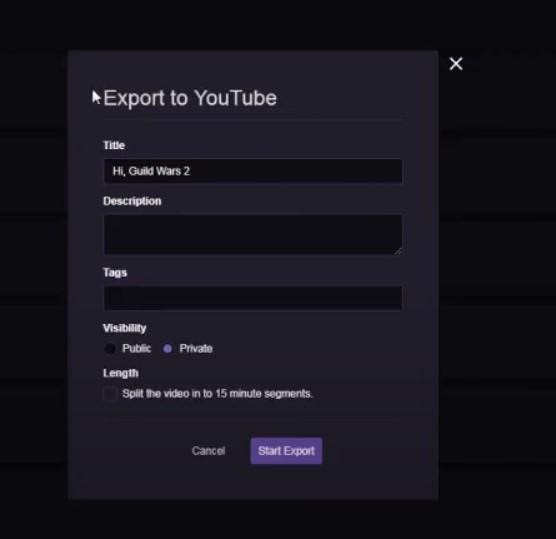 window to input details