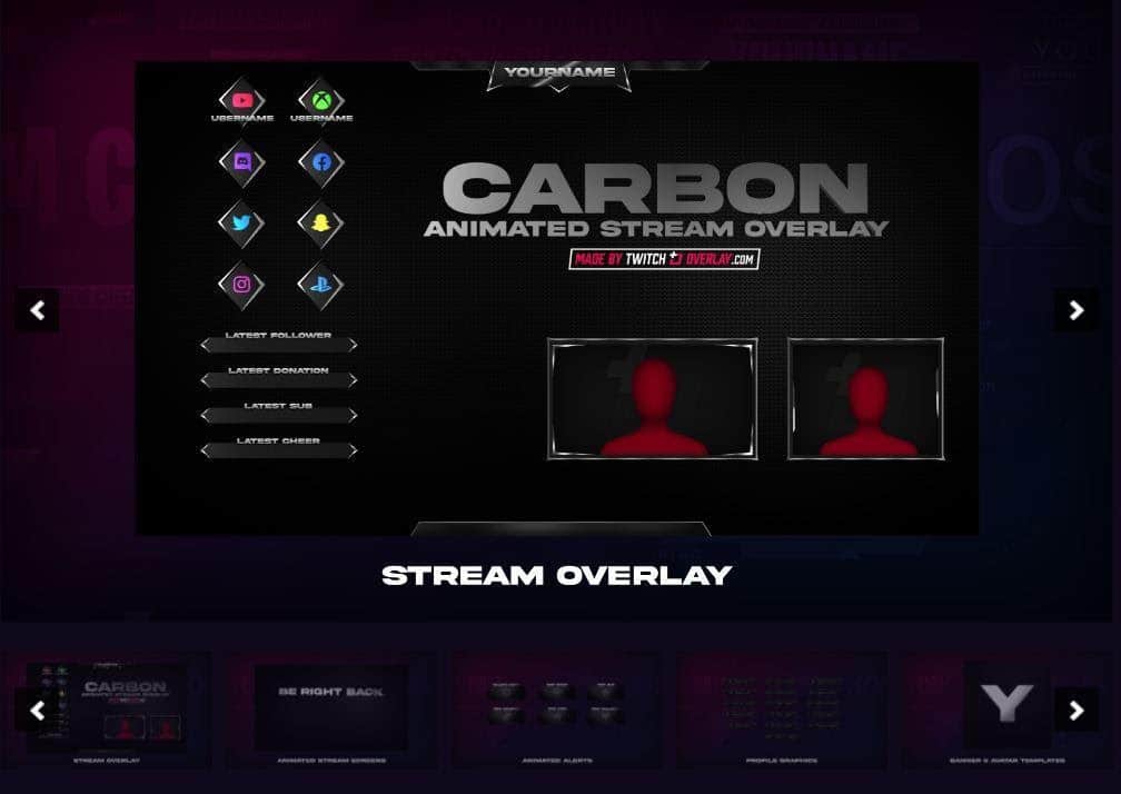 Carbon Dark theme by Twitch Overlay