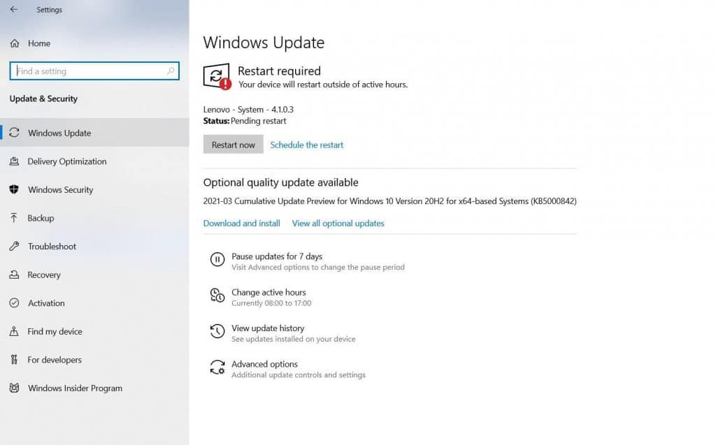 Check for Windows updates