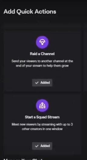 Squad stream option