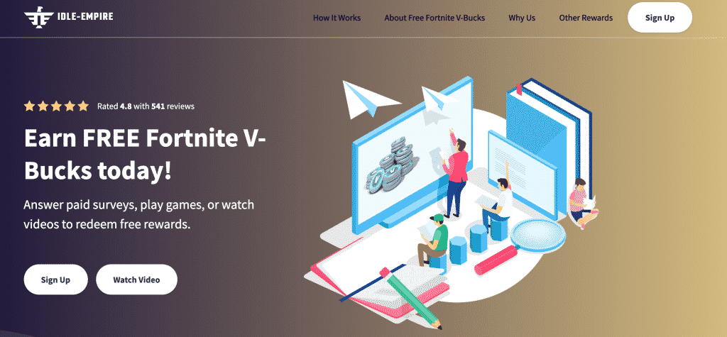 IDLE-EMPIRE earn free Fortnite v-bucks