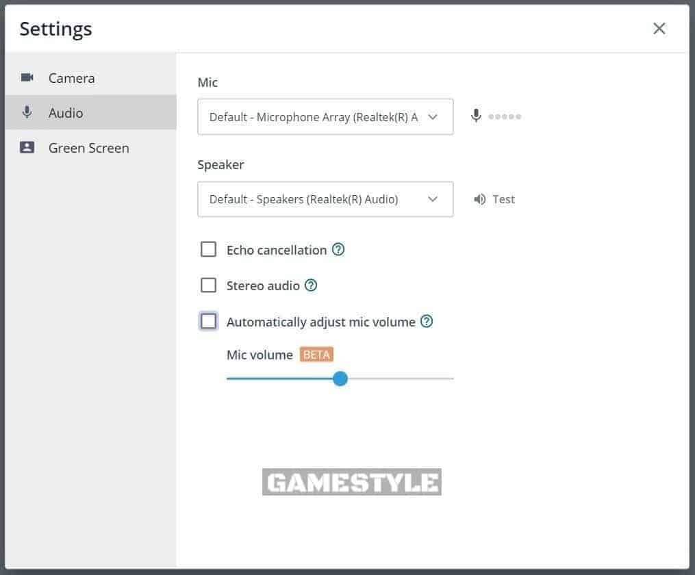 StreamYard Audio Setting