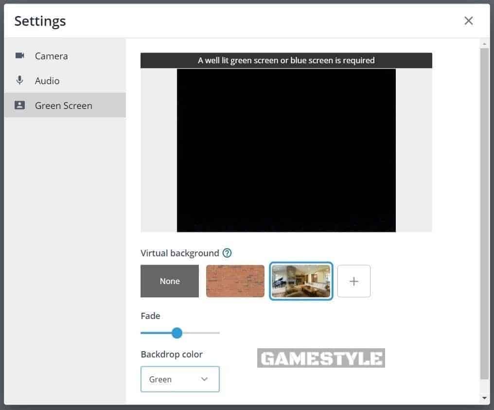 StreamYard Green Screen Setting