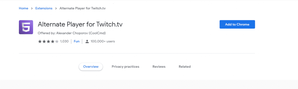 Alternative Twitch.tv Player