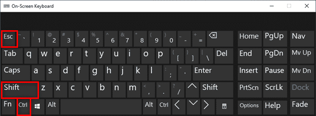 shortcut keys for Task Manager