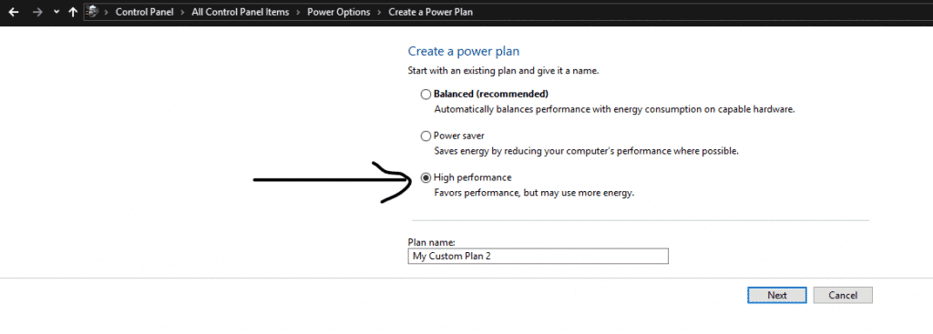 Create a power plan