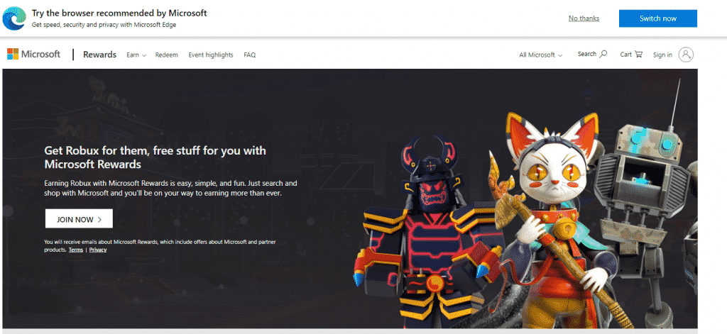 Microsoft Rewards for Roblox