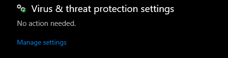 Select Virus & threat protection settings