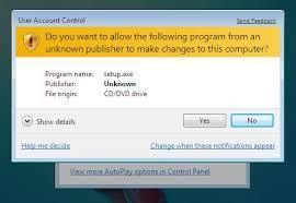 User Account Control window
