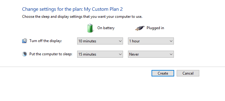 customize Power Plan