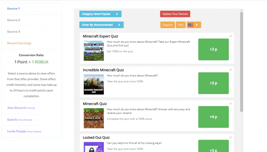 survey sources at Collectrobux