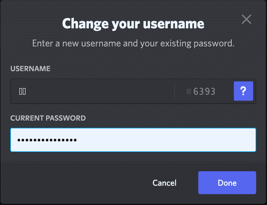 Paste the copied contents into the username text field
