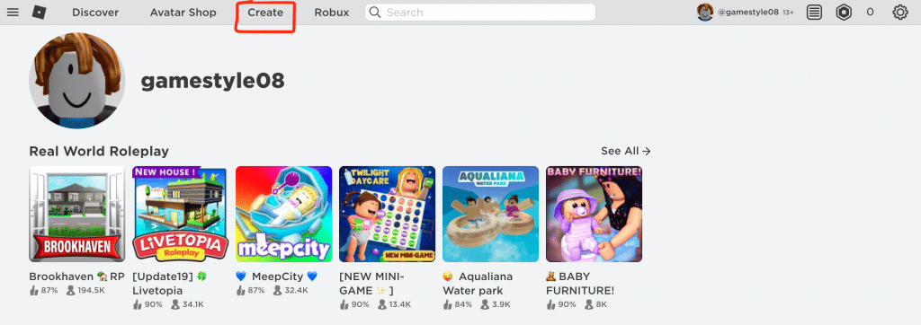 Create a game in roblox