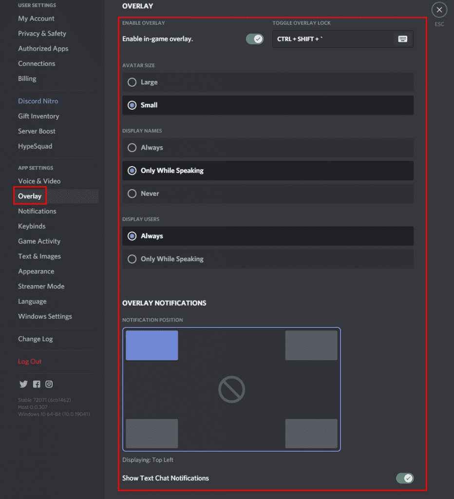 discord overlay settings