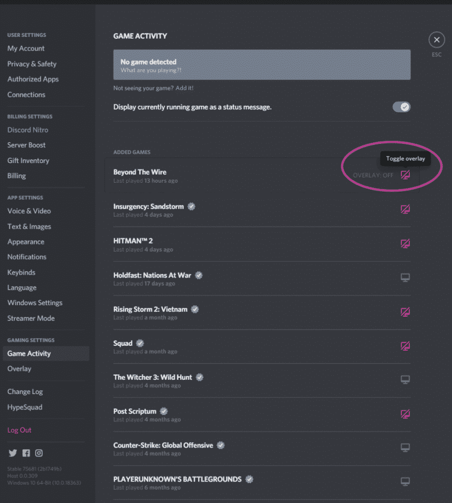 How To Turn Off The Overlay