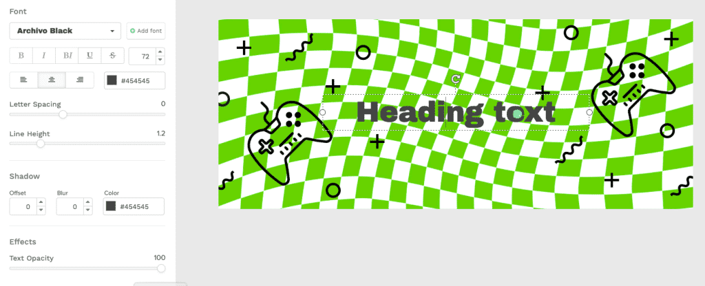 Add text to Banner in Snappa